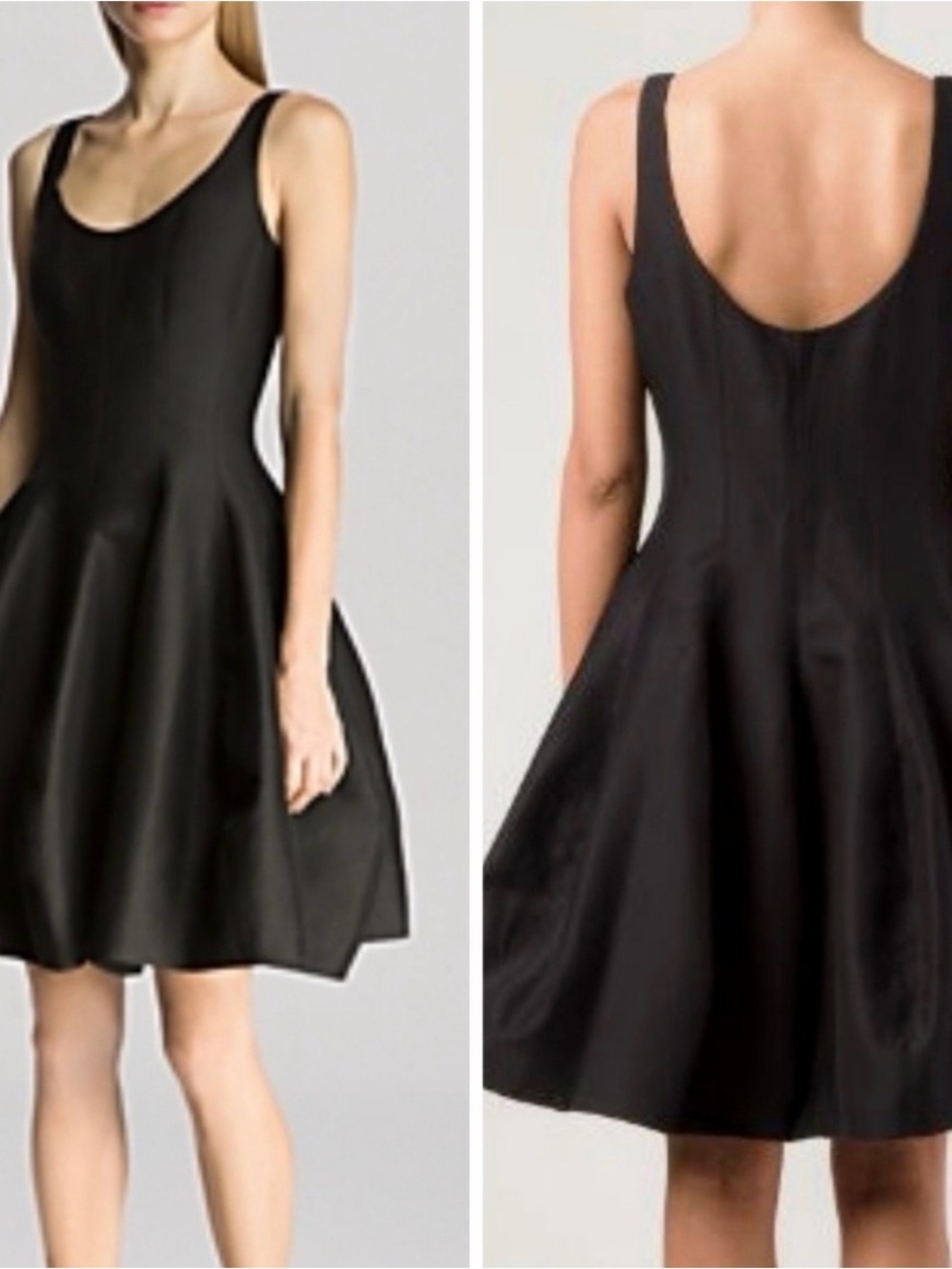 Halston Heritage Black Sleeveless Fit-and-Flare Mini Dress